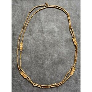 Vintage 1970's MONET Gold Tone Double Strand Statement Necklace YOU WILL WEAR